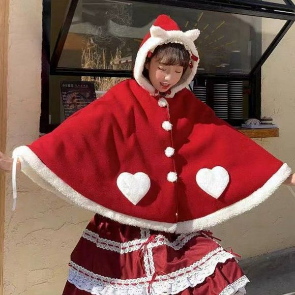 Little Angel Kitty Cat Plush Poncho Cape - Picture 4 of 7